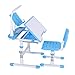 Yosooo Children Study Table and Chair Adjustable Height for Kids with Lamp US Plug