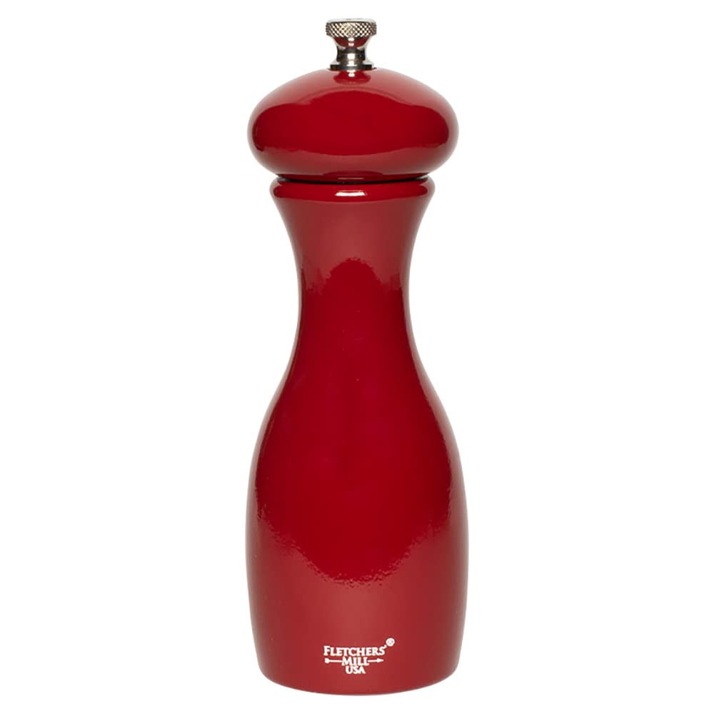 Fletchers' Mill MAR07SM22 Marsala Collection Salt Mill, 7 Inch, Wood, Cinnabar,7-inch