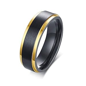 VNOX Rainbow Gay & Lesbian Pride Blank Stainless Steel Ring Black 8mm
