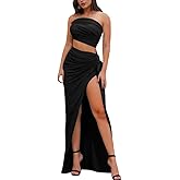HWP Women Sexy Backless Maxi Dress Bodycon Sleeveless Tie Flowy Dresses Vacation Beach Dress with Slit Party Cocktail