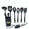 Silicone Cooking Kitchen Utensils Set with Holder, BPA Free Non Toxic Silicone Turner Tongs Spatula Spoon Kitchen…