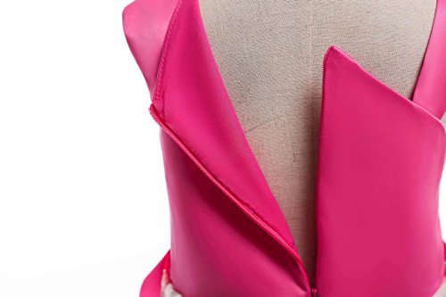 AYOMIS Litter Big Girl Dress Princess Gowns Bow Party Wedding Dresses(Rose,4-5Y)