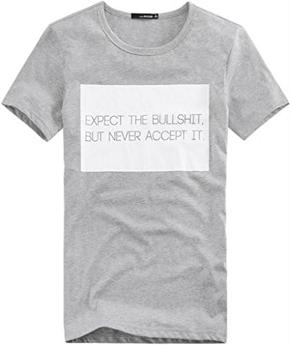 Men Short Sleeve Pure Cotton Tee Shirt Thin Short-Sleeved Letter T-Shirt