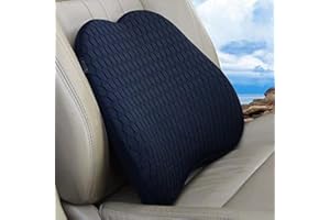 XINJUN Memory Foam car Lumbar Support Pillow - Memory Foam Back Cushion - Used for car Seats, Office Chairs, recliners, Sofas, etc. (Black)