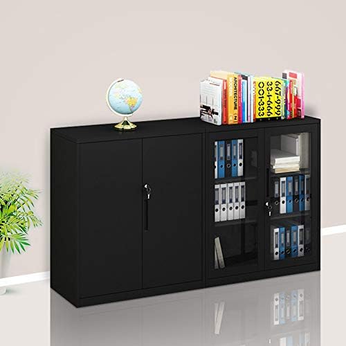 Amazon Com Small Size Office Cabinet Black Color With Two Layer