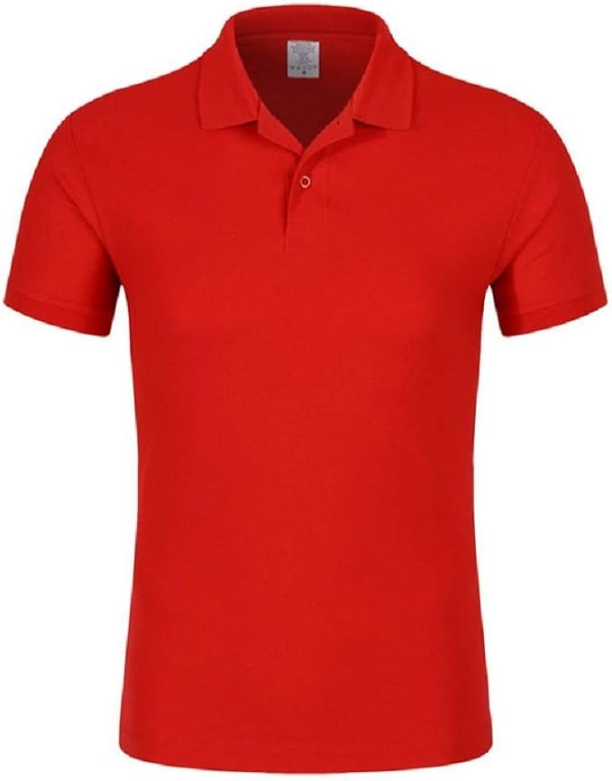 Customized Men Polo Shirt Print Personalized Logo Red Cotton Tee