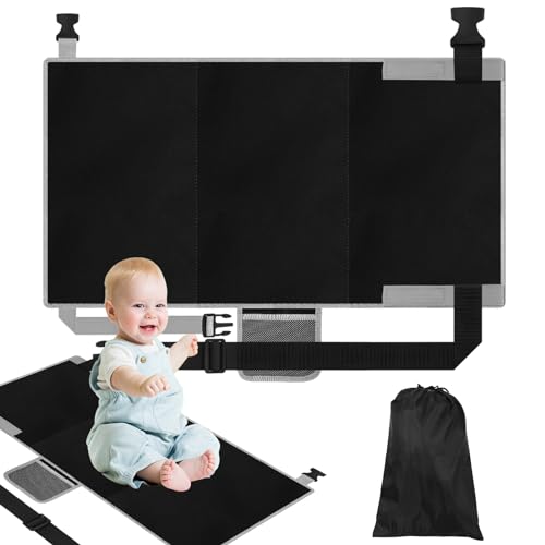 Royouzi Portable Foldable Airplane Footrest for Kids - Travel Bed for Airplane Travel with Kids (Black)