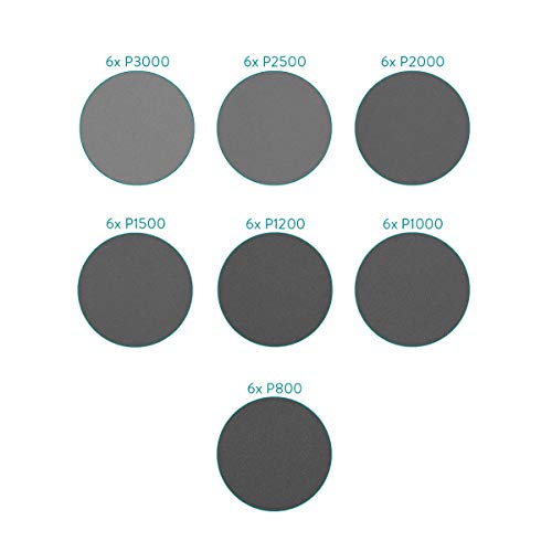 Navaris 42x Hand Schleifpapier Set nass und trocken - 800-3000 Körnung - 93x230mm - wasserfest - Nassschleifpapier Schleifpapier Holz Metall Keramik Stein - Sand Paper – Bild 4