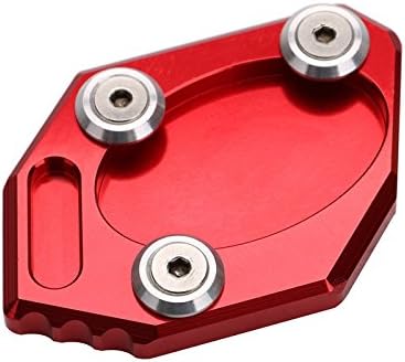 Motorcycle CNC Aluminum Kickstand Sidestand Side Stand Enlarger Plate Pad For Kawasaki Ninja 300 ZX300R 13~15 KAWASAKI NEW Ninja250 ZX250R 13-16 (red)