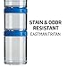 BlenderBottle GoStak Twist n' Lock Storage Jars, 4-Piece Starter Pak, Blue