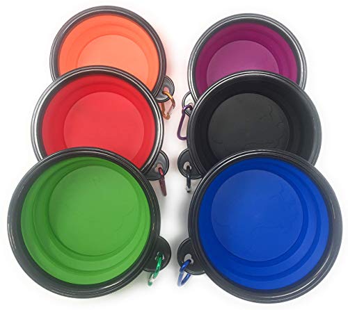 Sea View Treasures Bulk Pack 6 Collapsible Silicon Travel Dog Water or Food Bowl