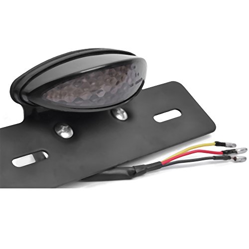 Black Motorcycle Tail Brake Stop License Plate Light LED Integrated Taillight Brake Light For Harley Honda Yamaha Bobber Suzuki