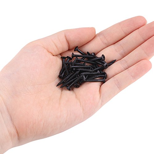 Alomejor Guitar Pickup Screws Electric Guitar Humbucker Pickup Frame Fixing Screws for Guitar Accessories 40 Pcs Set(Black)