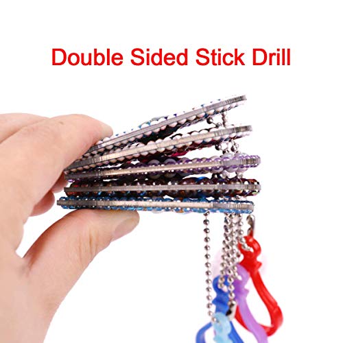 DIY Key Chains Diamond Painting by Numbers Kits, Full Drill Rhinestone Mosaic Making Christmas Decorative for Art Craft Key Ring Phone Charm Bag Decor (5 Pack) (Love Heart) - Thumbnail 3