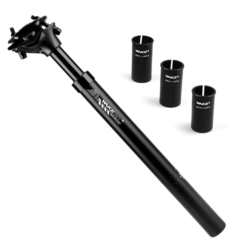 Photo 1 of CYSKY Bike Suspension Seatpost 27.2 x 350mm with Bike Seatpost Shim 28.6mm 30.9mm 31.6mm, Shock Absorber Bicycle Seat Post for Mountain Bike Road Bike MTB BMX