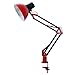 ToJane Red Desk Lamp Swing Arm, Modern Architect Table Lamp,Small Desk Lamp for Office/Students,with Extra Clamp Mount