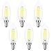 Kohree Edison Candelabra Bulb E12 Led Chandelier Bulb Dimmable B10 Candle Light Bulb 40W Equivalent, 5000K Daylight, ETL Listed (Pack of 6)