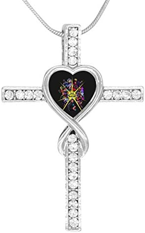 BlingDi Fashion Infinite Battle Design Heart Shaped Cross Necklace