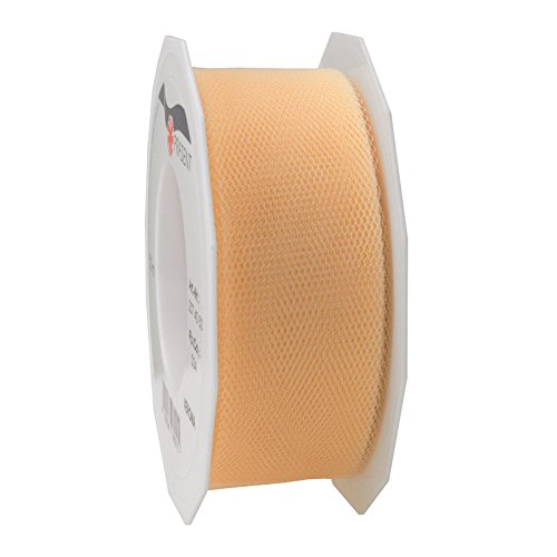 Präsent - Verona Tulle Ribbon Peach 40 mm Width, 50 m Length — image 1