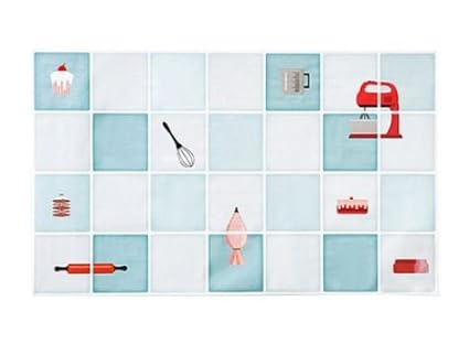 TBOP Home Aluminum foil Smoke-Proof high Temperature Oil Proof Wallpaper Kitchen Stove Tile Wall Waterproof Stickers Zizi Baker Size 74 * 45cm in Sea Green Color