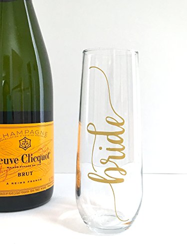 Gold Bride Champagne Flute - Bachelorette - Engagement Gift