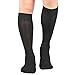 Y2Y2 3 Pairs Men's Knee-High Dress Socks/Black x3 / Big and Tall Shoe Size (13-15)