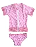 Sassy Surfer – UV Sun Protective Rash Guard Swimsuit Set by SwimZip Swimwear 6-12 Month Pink, Online Clothing Store