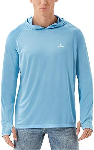 Kepeace Men's UPF 50+ Sun Protection Hoodie Long Sleeve T-Shirt