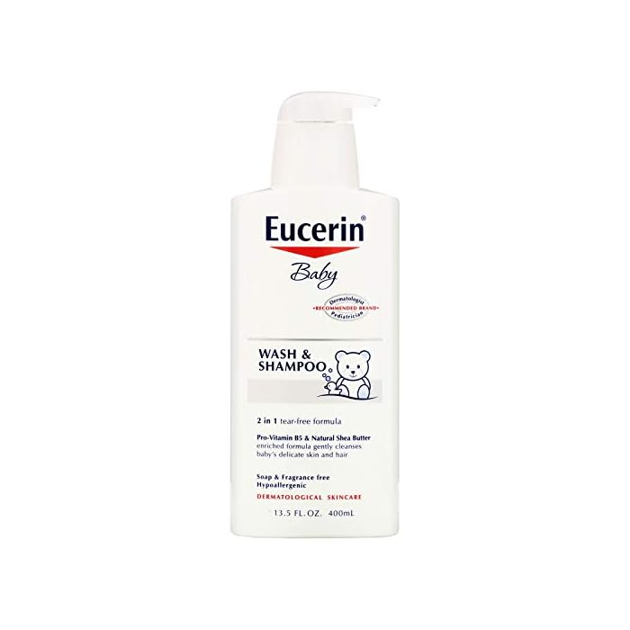 Eucerin Baby Wash & Shampoo - 2 in 1 Tear Free Formula, Hypoallergenic & Fragrance Free, Nourish and Soothe Sensitive…