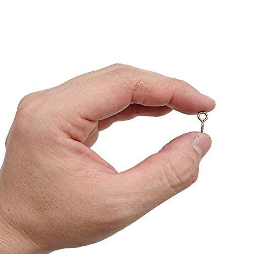 AxeSickle 12mm x 5mm Mini Metal Screw Eye Pins Hooks for Arts & Crafts Project, DIY Jewelry Making, 500 Pcs Bronze Color.