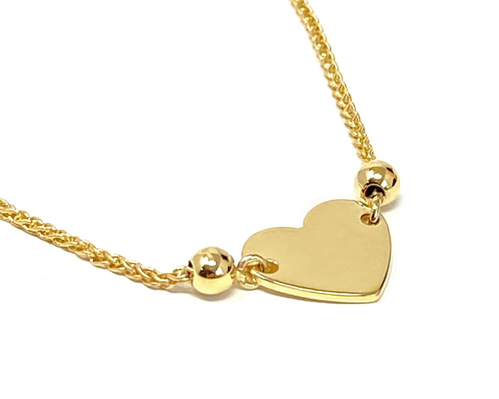 Strictly Gifts Womens and Girls Adjustable Slider Heart Bracelet (Gold)