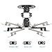 WALI Projector Ceiling Mount, Universal Low Profile Projector Mount with Retractable Arms and Multiple Adjustment Function (PM-002-B), Black