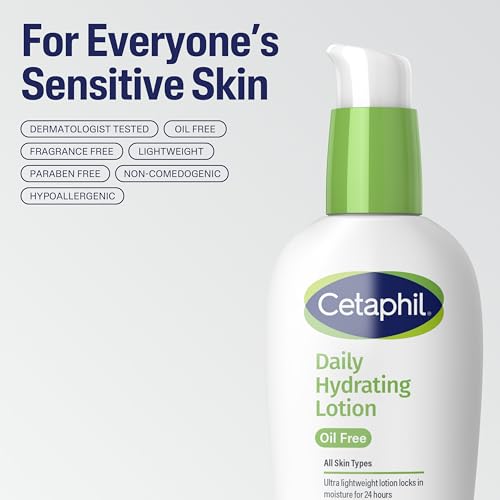 CETAPHIL DAILY HYDRATING LOTION FOR FACE, WITH HYALURONIC ACID, 3 FL OZ, LASTING 24 HOUR HYDRATION, FOR COMBINATION SKIN, NO ADDED FRAGRANCE, NON-COMEDOGENIC