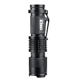 XY ZONE Mini 1200LM CREE Q5 Zoomable LED Flashlight Hiking Torch Lamp Black 3 Modes