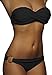 QingLemon Twist Bandeau Bikini Set 2 Pcs Swimwear Swimsuit for Women (Medium (US Size 4-6), Black)(FBA)
