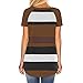 Moilant Women Stripe Loose T Shirt Round Neck Short Sleeve Top Casual Loose Blouse Coffeethumb 3