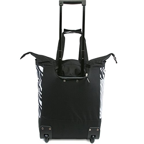 Pacific Coast Signature Large Rolling Shopper Tote Bag, Zebra, One Size