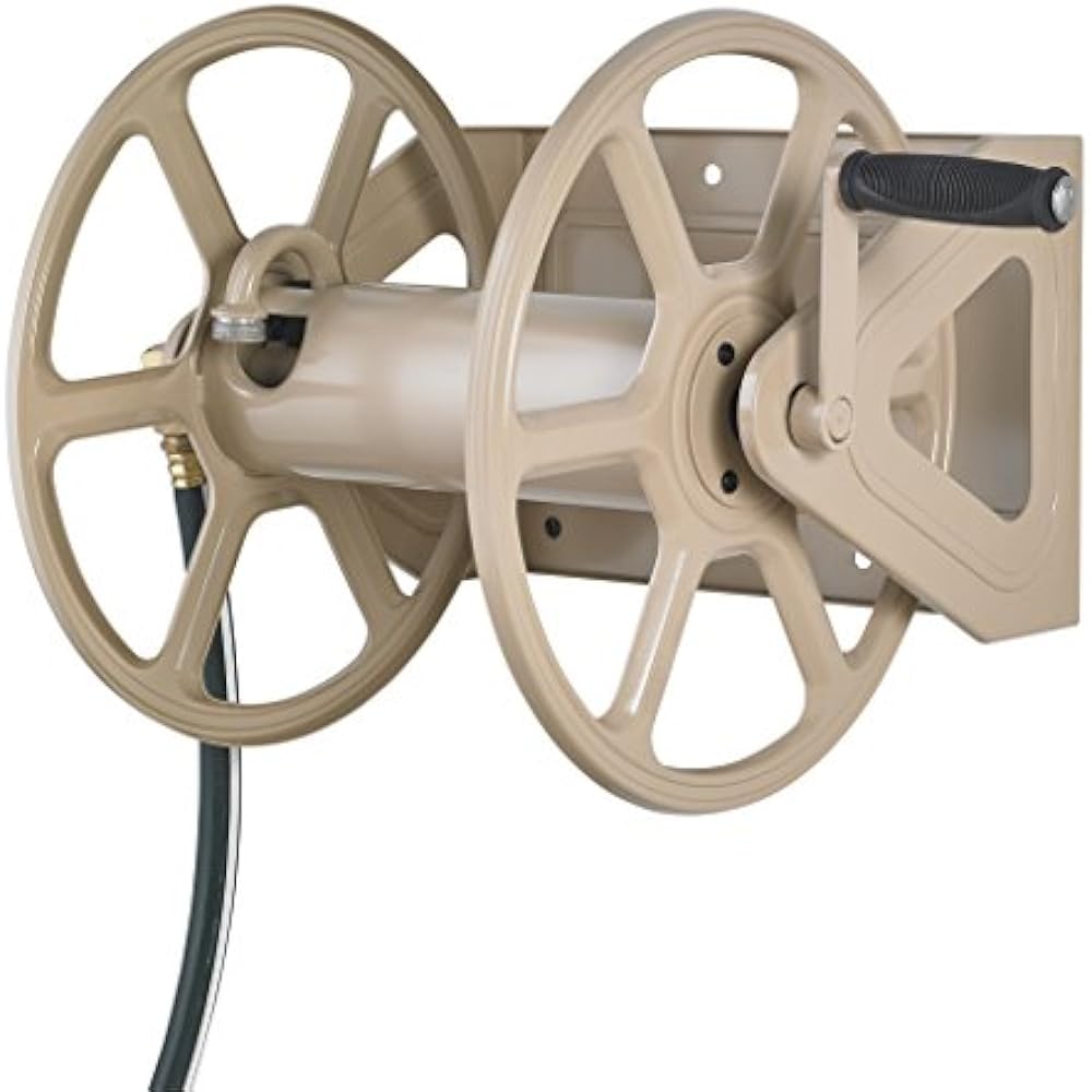 Liberty Garden 709 Steel Wall/Floor Mounted Hose Reel, Holds 200Feet