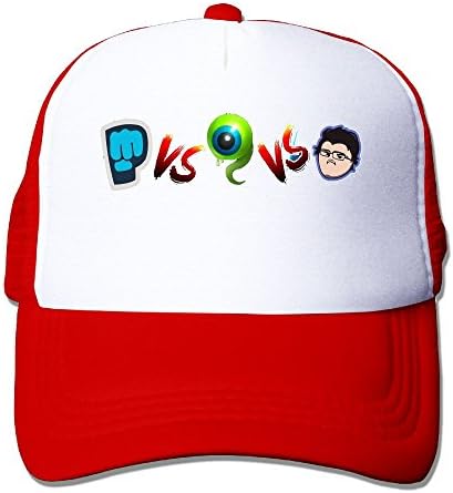 Women's Men Pewdiepie Vs Markiplier Vs Jacksepticeye Style Baseball Unisex Hat Red
