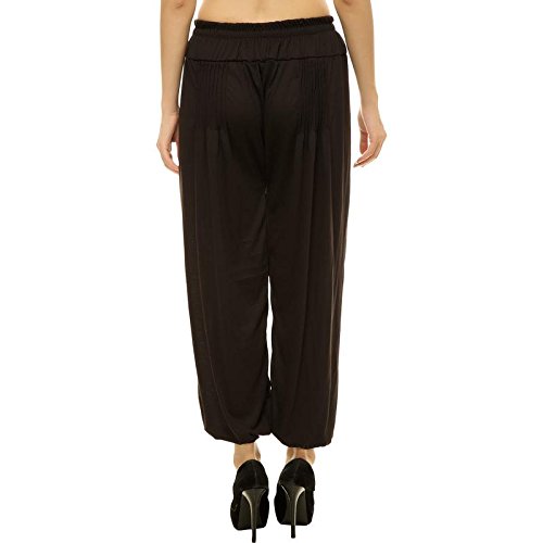 pietra viscose solid harem black pants for women