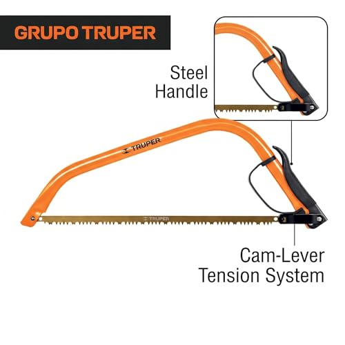 Truper Bow Saw, 21-Inch, Cam-Lever Tension System, Steel Handle, Tubular Steel Frame photo 7