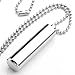 Zysta Stainless Steel Sealed Cylinder Tube Locket Cremation Urn Ashes Filler Holder Container Memorial Pendant Necklace 27 inches Chain Link
