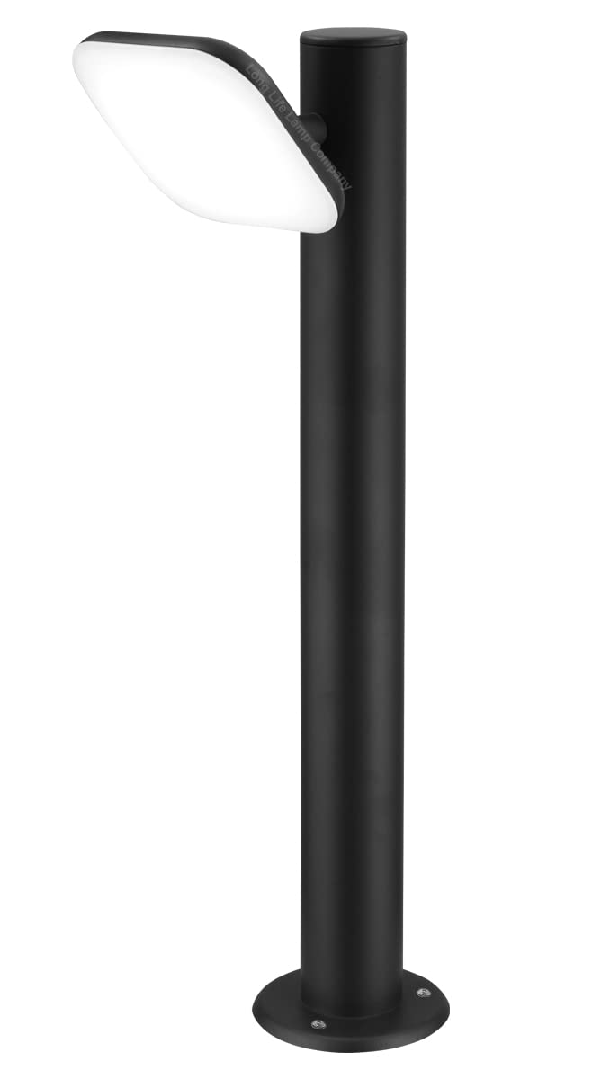 12W LED Bollard Outdoor Garden Light Pathway Lamp Post Black Finish Cool White ZLC356BCW