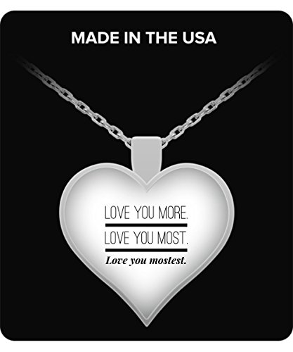 Heart Pendant Necklace Silver Plated Love You More Most Mostest Love Theme Necklace Buy Online In Kuwait At Desertcart Com Kw Productid