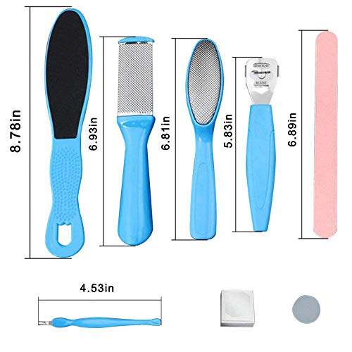 LUVODI 8 in 1 Professional Foot File Rasp Pedicure Kit Callus Cuticle Remover Tool Set for Hard Cracked Dead Skin Corns Best Foot Care for Men Women - Thumbnail 5
