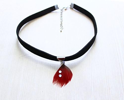 Red Velvet Choker in Black with Swarovski Crystals