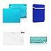 TopCase Macbook Pro 13" 13-inch (A1278 / with or without Thunderbolt) 4 in 1 Bundle - Ultra Slim Light Weight Rubberized Hard Case Cover + Matching Color Soft Sleeve Bag + Silicone Keyboard Cover + LCD HD Clear Screen Protector - NOT FOR RETINA DISPLAY - with TopCase Mouse Pad (AQUA BLUE)
