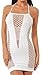 Womens Sexy Seamless Mesh Lingerie Chemise(S,White)