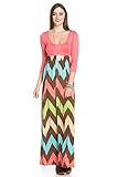 Floral Maxi Dress (large, Coral Chevron)