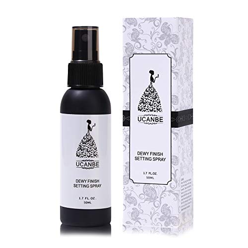UCANBE Pro Dewy Finishing Setting Spray Makeup Fixer Facial Mist Natural Glow Dew Prep Primer Skin Long Lasting Hydrating Make Up Set, 1.70 Fl Oz